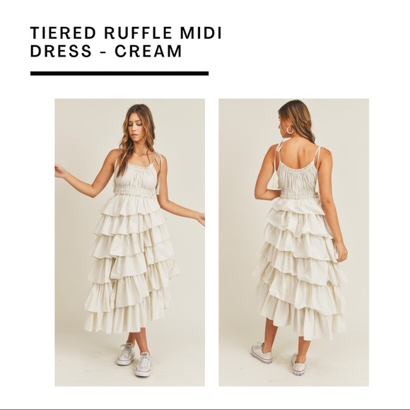 Dresses & Skirts - Tiered Ruffle MIDI Dress NEW without tags in packaging